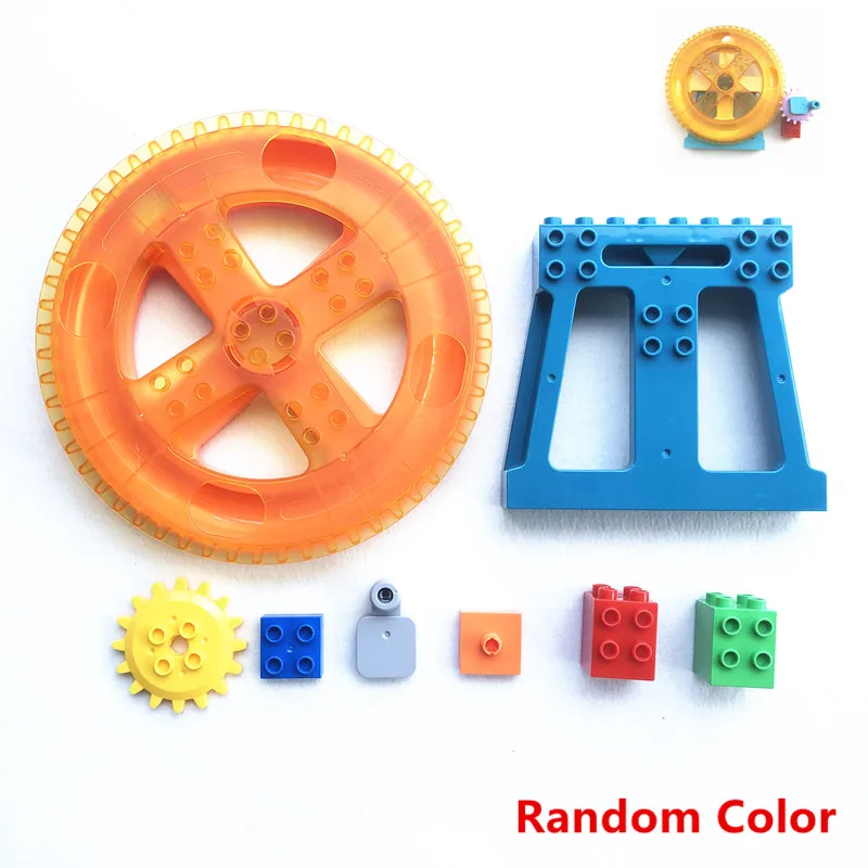 Big Marble Race Run Blocks Wheel Coaster Maze Slide Ball Track Building Blocks Assembly Kids Educational Gift Toys (No Plate)