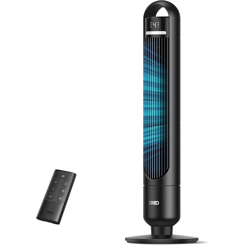

90° Oscillating Tower Fan with 4 Speeds, 3 Modes, 28dB Quiet, 26ft/s Airflow, 8H Timer, Remote Control, Ideal for Bedroom, Livin