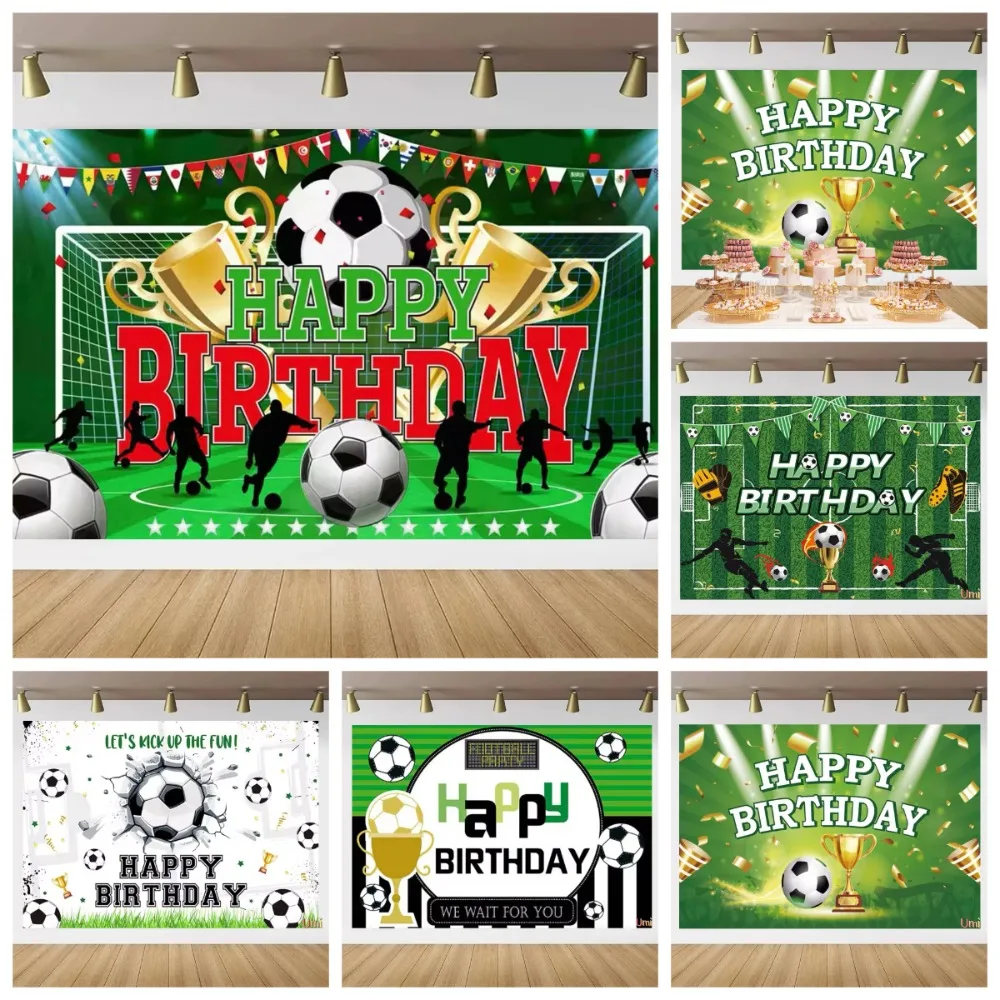 

Football Field Sports Themed Boy's Birthday Shooting Background, Children's Birthday Party, Room Decoration Photography Backdrop