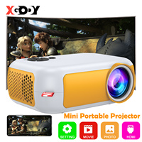 XGODY Mini Projector 1080P Small for Cartoons LED Projector Mobile Phone Video Full HD HDMI USB