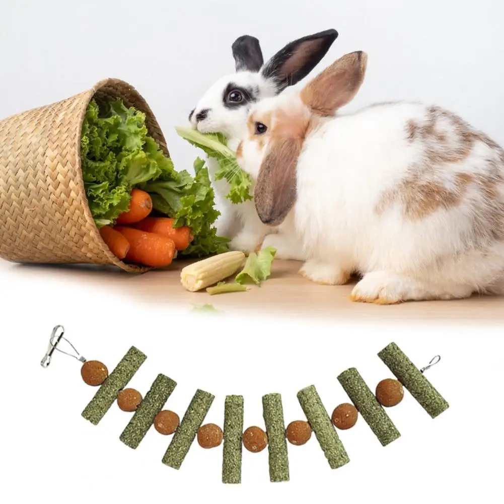 Rabbit Molar Stick Bite Resistant Natural Grass Teeth Grinding Ball Branch Chinchilla Guinea Pig Bunny Toy for Small Animals