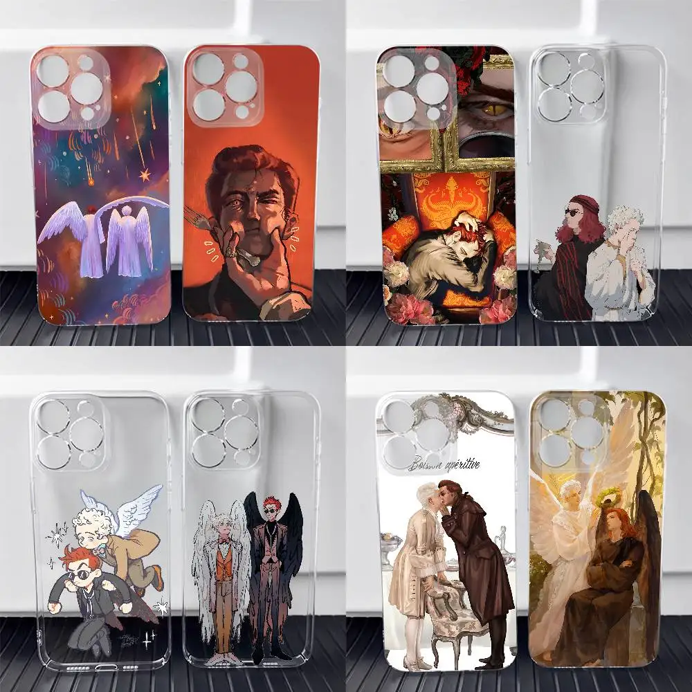 

G-Good O-Omens Aziraphale Crowley Phone Case For iPhone 13,16,11,14,15,17,12,Air,Mini,Plus,Pro,Max,Plus,E Clear Soft Cover