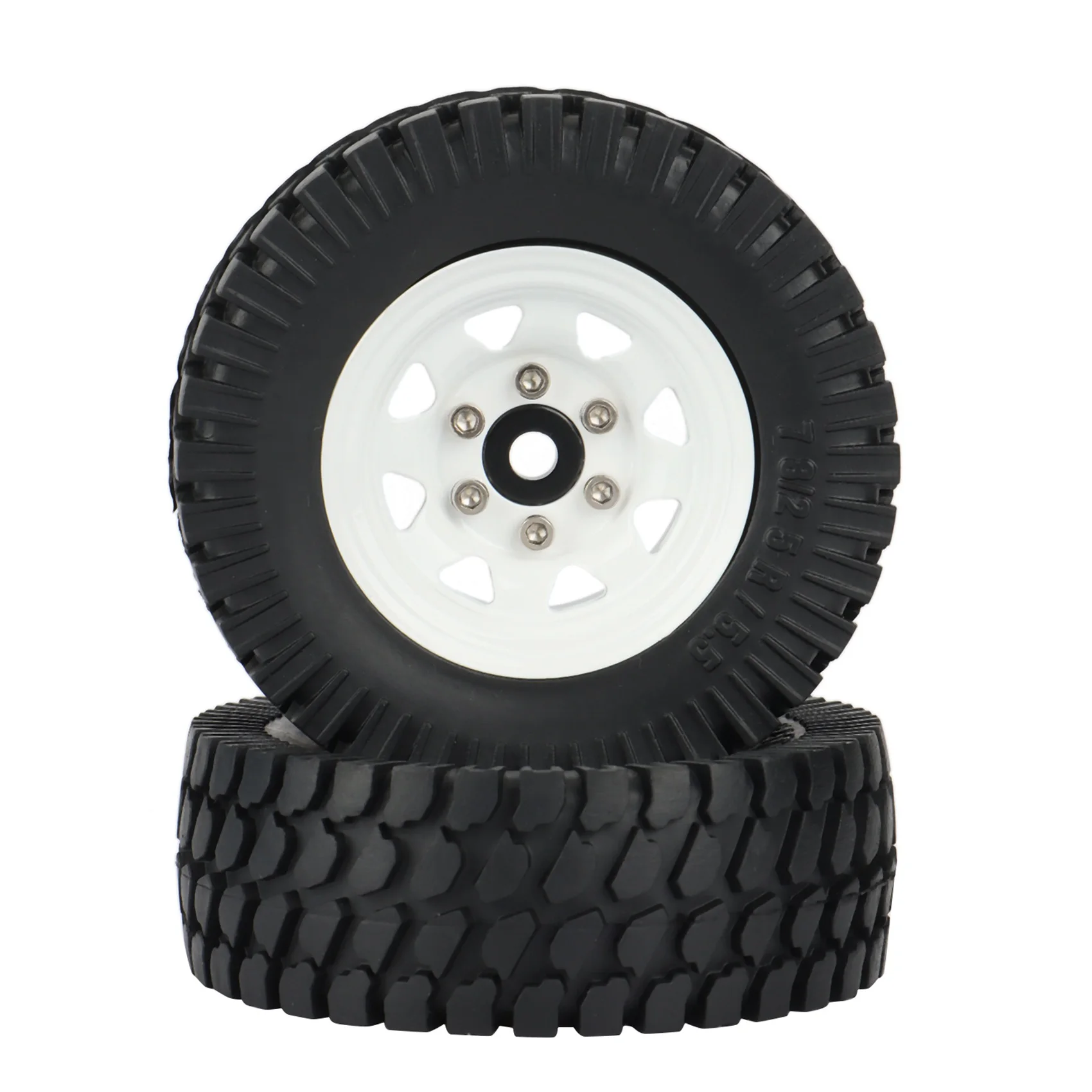 4PCS 1.55 Metal Beadlock Wheel Rim Tire Set for 1/10 RC Crawler Car Axial Jr 90069 D90 TF2 Tamiya CC01 LC70 MST,1