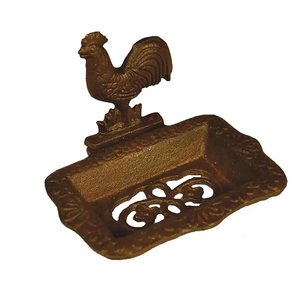 

Декоративная мыльница из чугуна в форме петуха, прочная чугунная мыльница-подставка с самоотводом воды, винтажная металлическая мыльница, антикварная мыльница