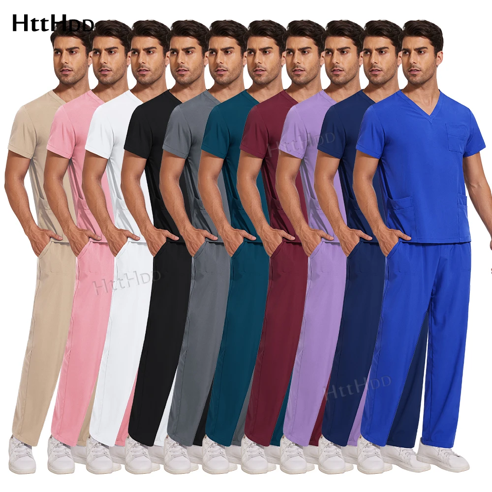 

Doctor Nurse Work Clothes Surgical Gown Nursing Accessories Dental Clinic Pet Grooming Scrub Tops Pants Sets Beauty SPA Uniforms