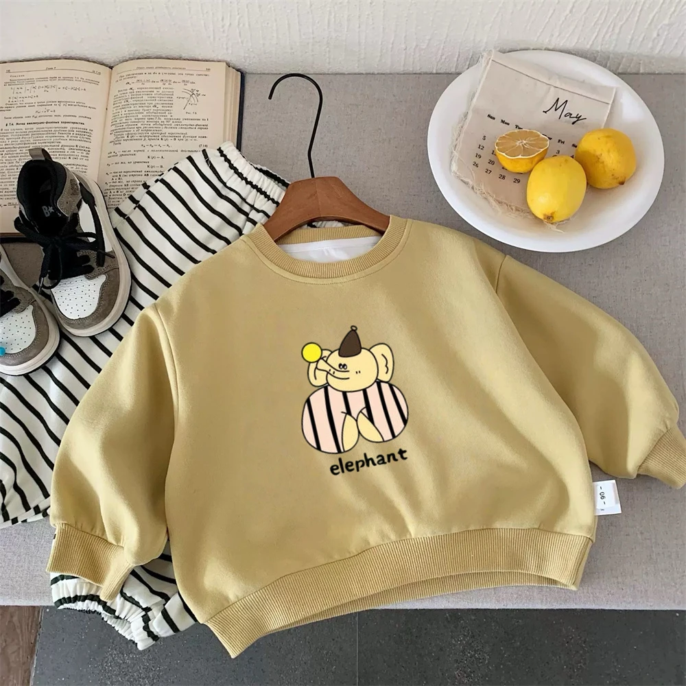 Korean Version Clothes Baby Girls Long Sleeve Kids New Early Autumn Sweatshirts Cute Printed Pullovers Children Casual Wear