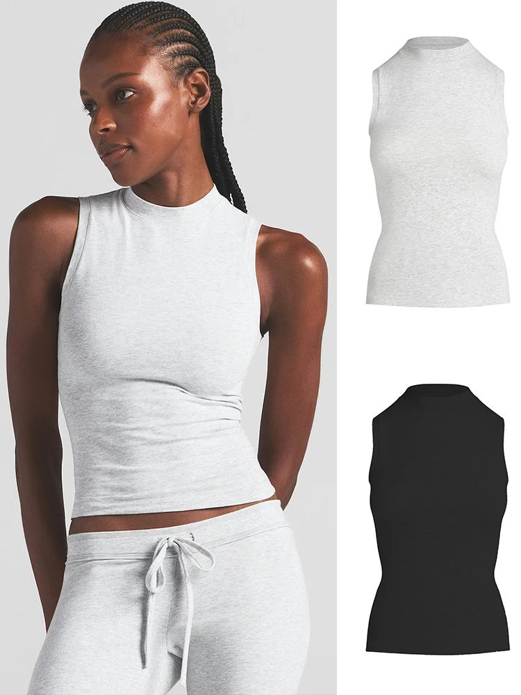 

Original Label Removed f High Ne Svel T-irt Women's Mo Ne Tank Summer Base irt Cotton Slim Fit ort Length