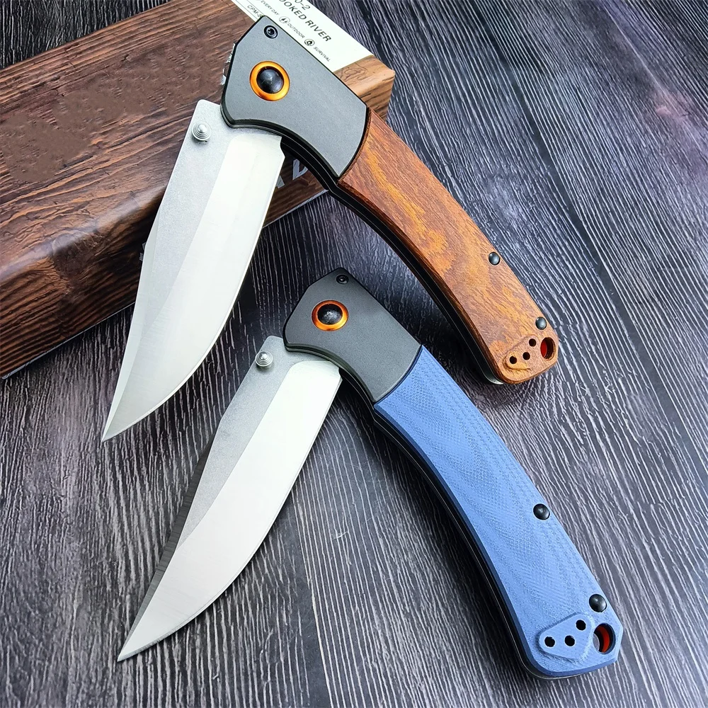 NEW 15080 Crooked River Tactical Folding Camping Pocket Knife CPM-S30V Drop-Point Blade Wood/G10 Handle EDC Survival Gear Knives