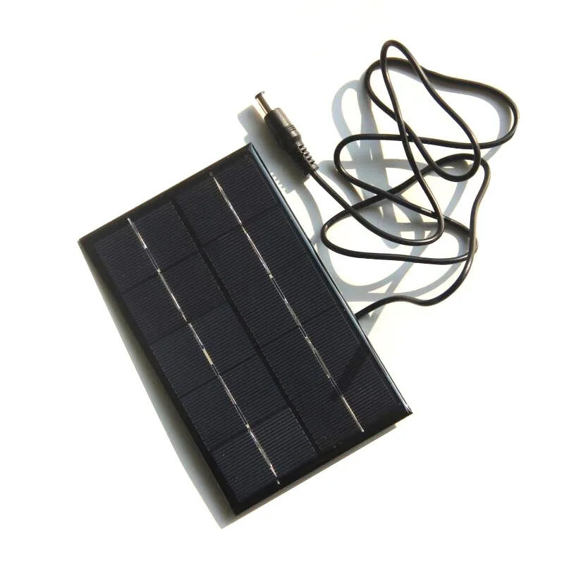 

2Pcs 1.9W 5V 380mA Solar Panel Charger with DC 5521 Interface for DIY Garden Led Light Security Monitoring Charging 88*142mm