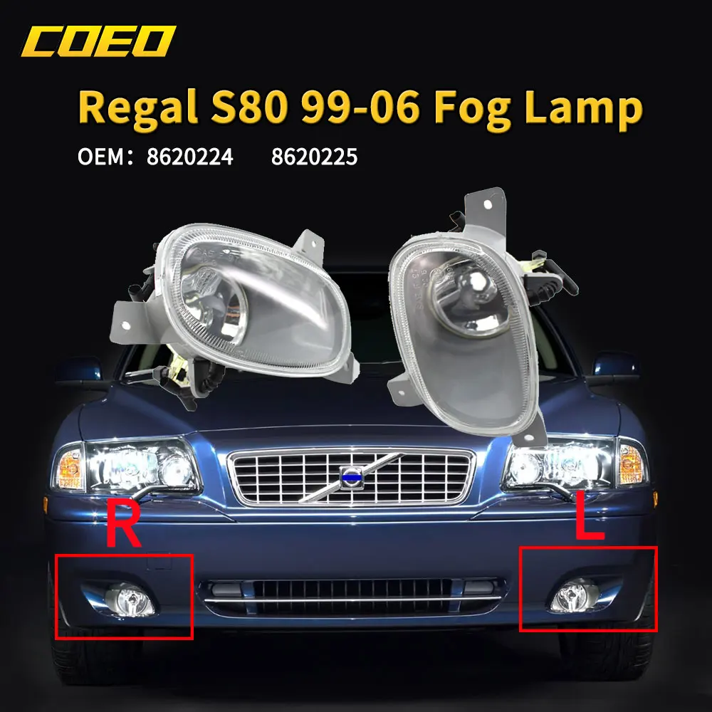 

Auto Front Bumper Fog Light Lamp Assembly For Volvo S80 1999-2006 8620224 8620225