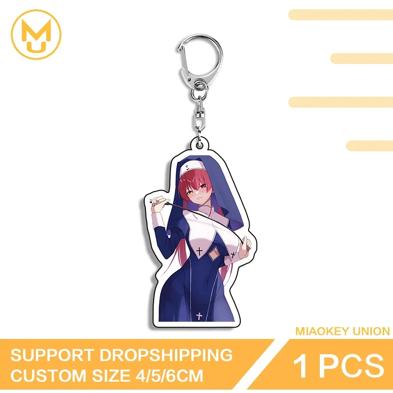 Alluring Houshou Marine Hololive Sunscreen Artistic Double Sided Acrylic Keyring Charming Creative Personality Amusing Jewelry