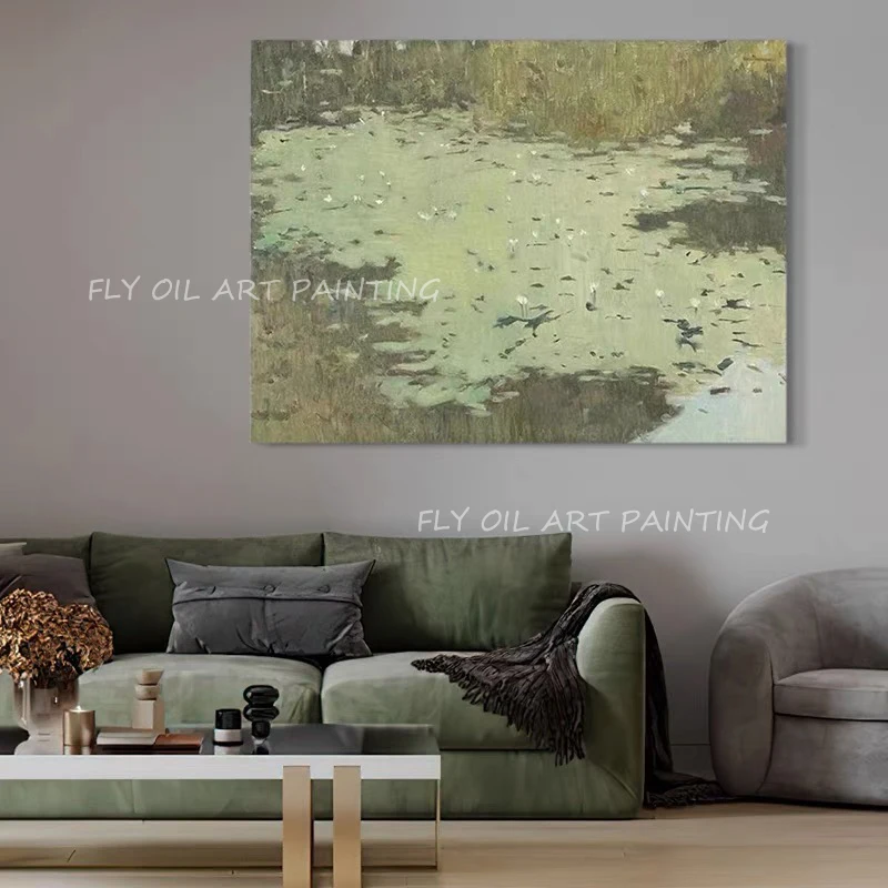 

Green landscape 100% Handpainted Handmade Thick Oil Paintings on Canvas Wall Art Picture For Living Room Home Decor