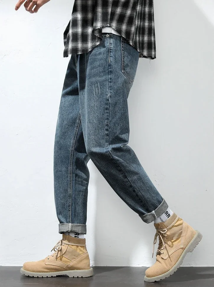 

With Pockets Man Cowboy Pants Washed Luxury 90s Streetwear Designer Grunge Y2k Vintage Xs Original Kpop Denim Y 2k Jeans for Men