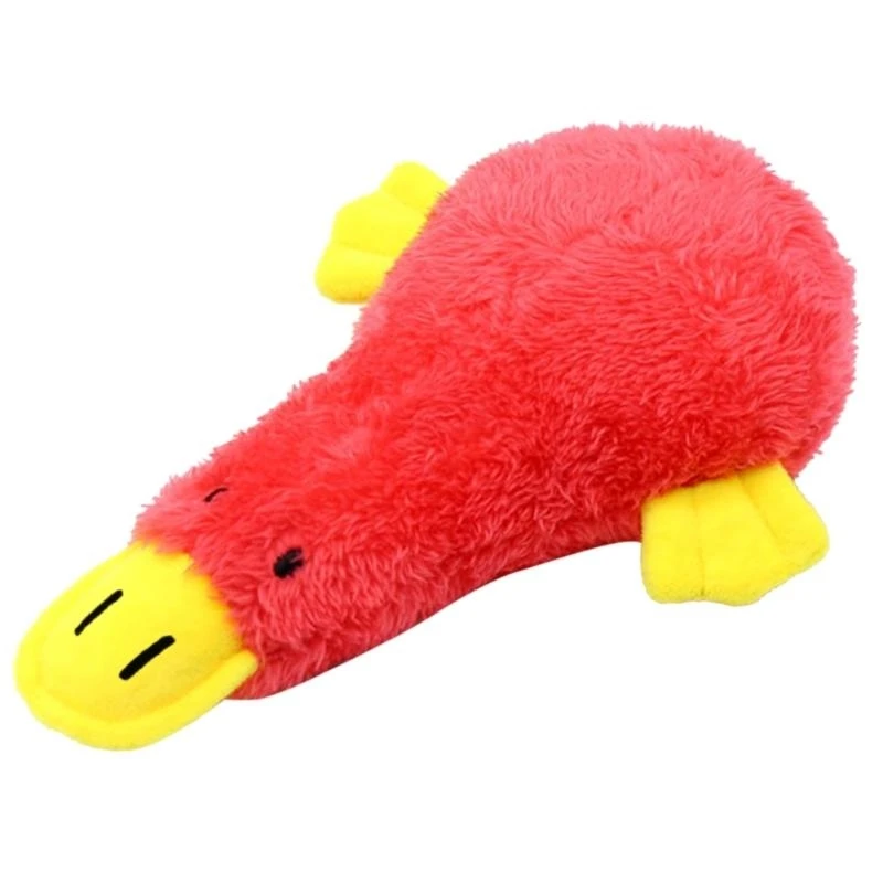 

Dog Squeak Toy Chew for Teeth Cleaning Soft Plush Duck-shape Toy