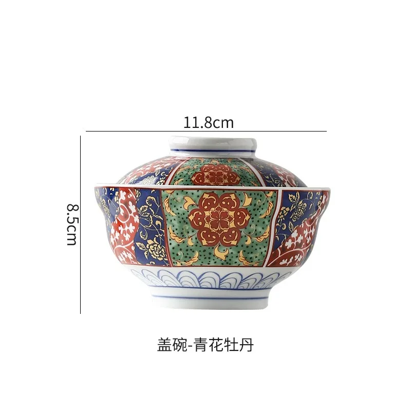 Japanese Style Tableware Ceramic Ramen Bowl Household Rice Bowl with Lid  Soup Bowl Soup Cup