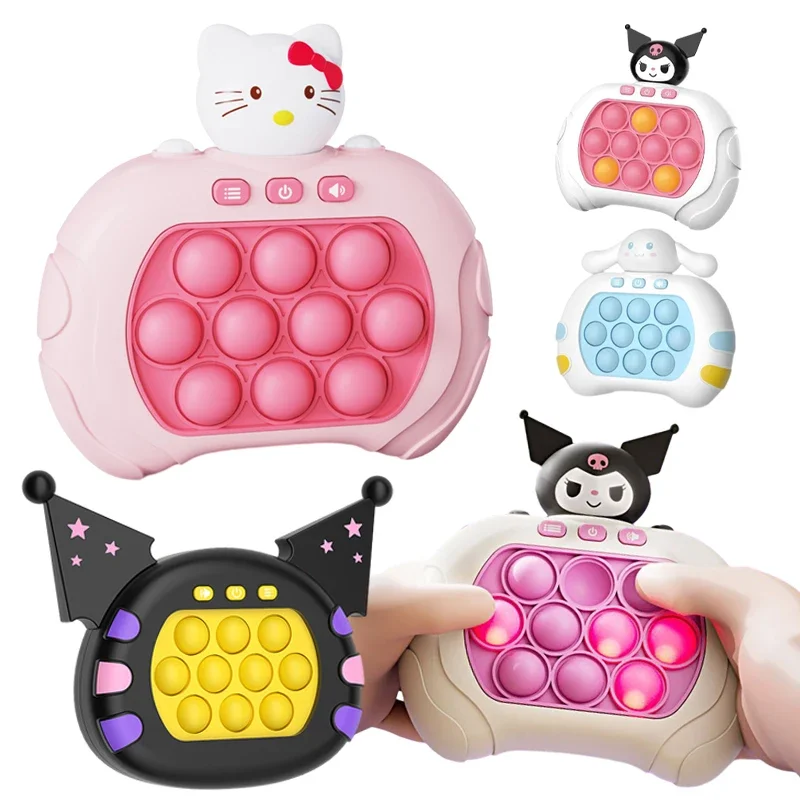 

2024 Hellokitty Game Machine Fidget Toys Kawaii Sanrios Cinnamoroll Kuromi Pochacco Children Puzzle Pocket Game Birthday Gift