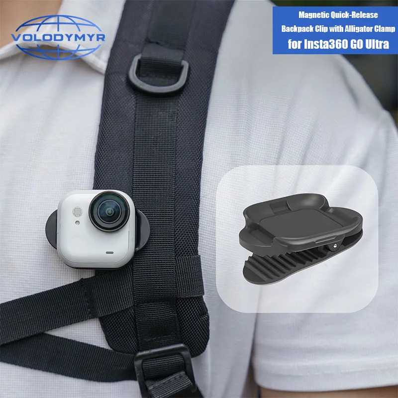 

VOLODYMYR Backpack Clip Holder for Insta360 Go Ultra Anti-shake Clip Mount for Insta 360 GO Ultra Sports Camera Accessories