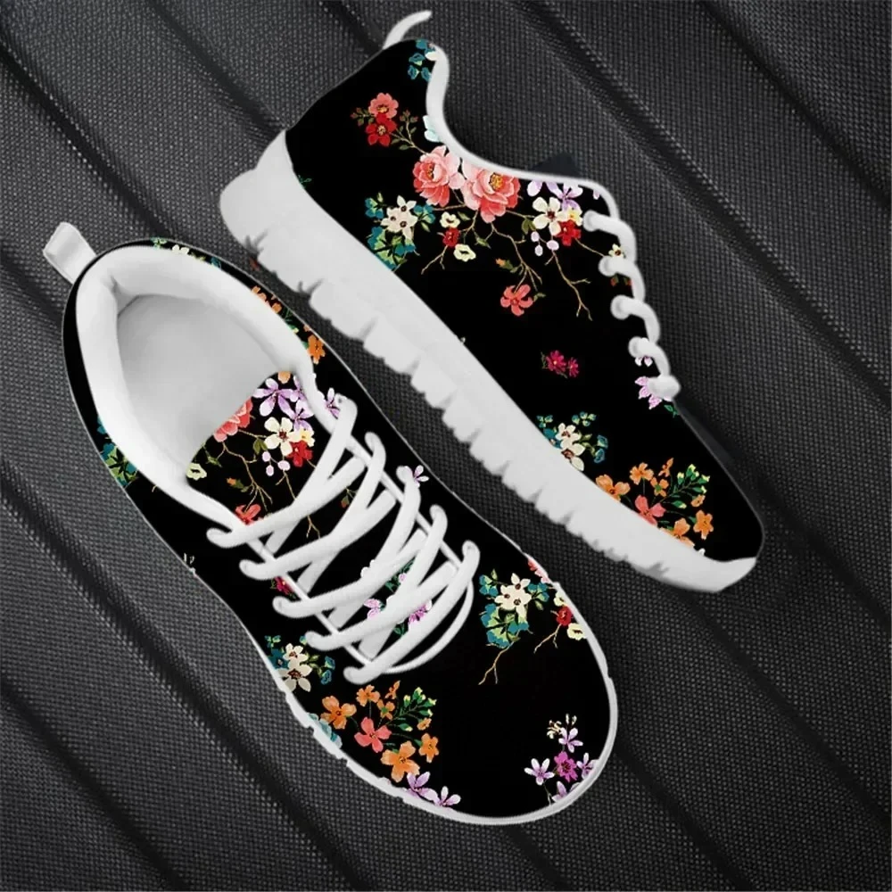 

Pretty Flower Printing Women Casual Flat Shoes Breathable Mesh Sneaker Outdoor Warm Footwear Ladies Casual Zapatos