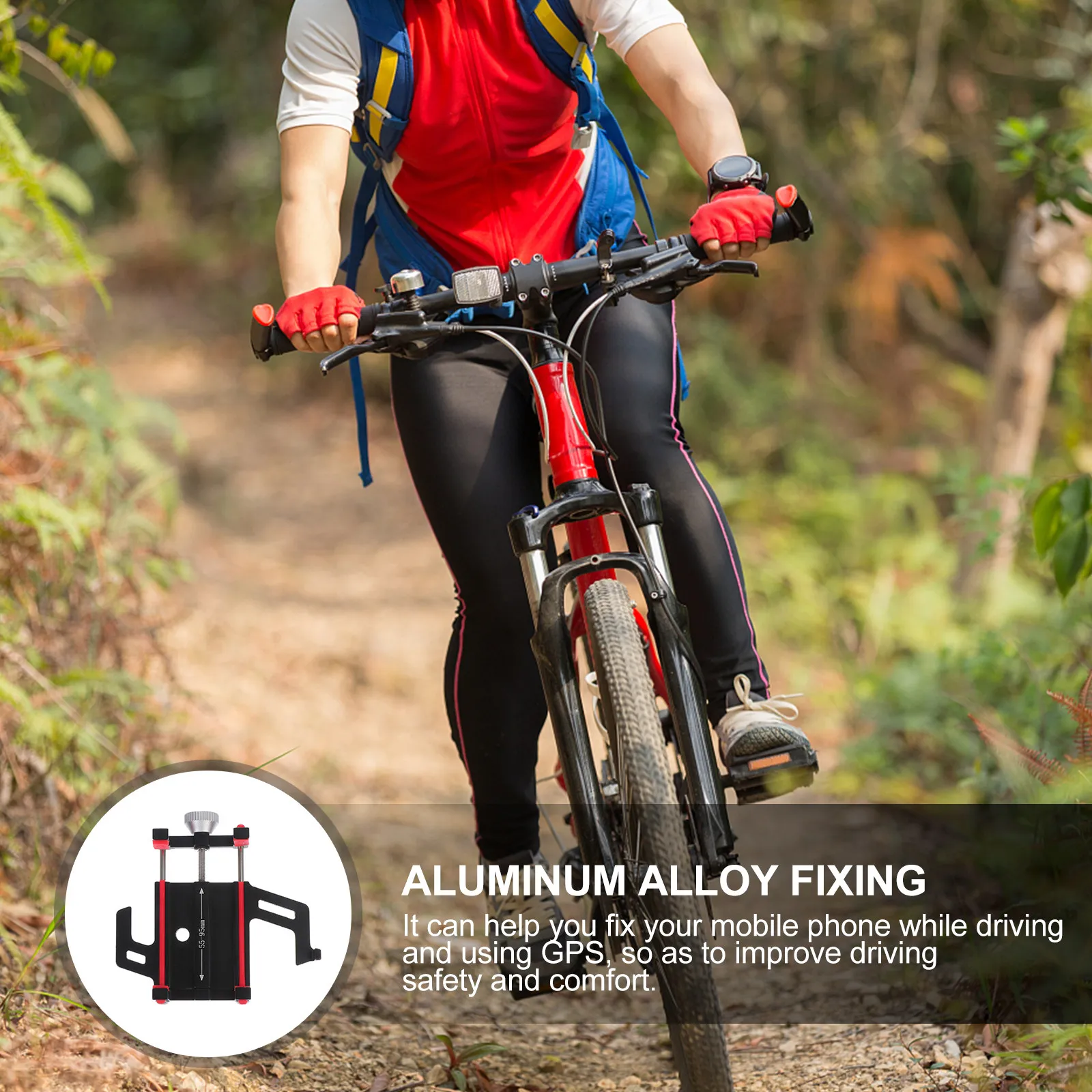 

1Set Heavy Duty Bike Phone Bracket Universal Fit All Bikes Scratch Proof Wear Resistant Phone Stand for GPS Maps Hands Free