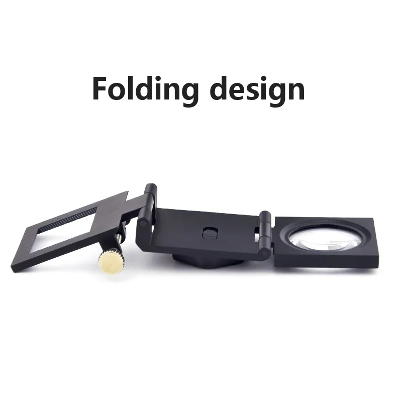 Upgrade Portable Folding Magnifying Glass Ten Times Mirror HD Optical With Light Scale Repair Inspection Antique Tool Magnifying