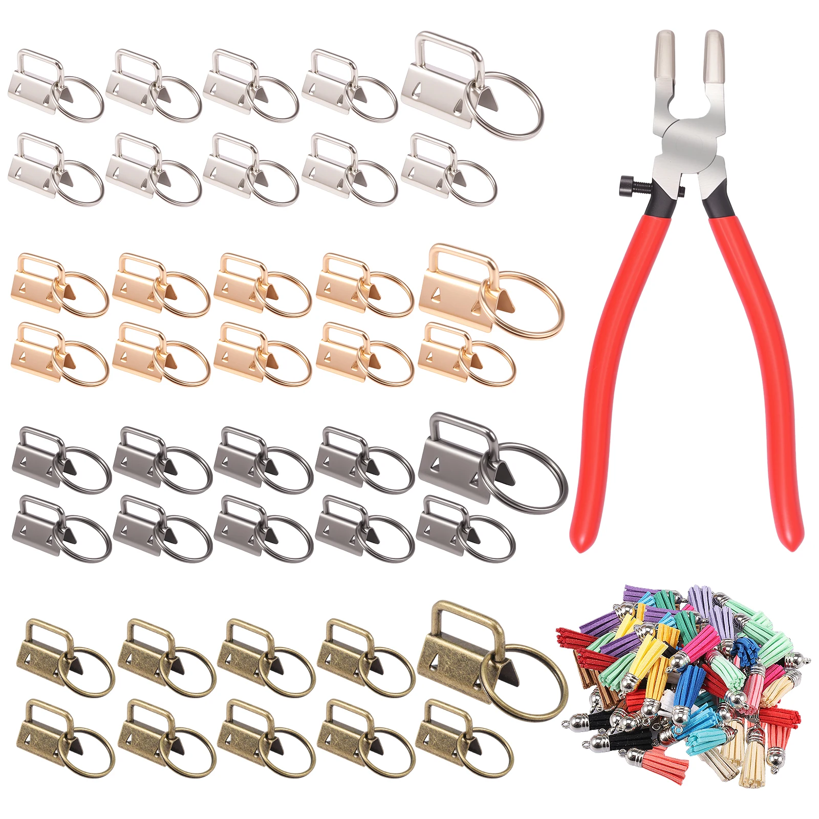

107pcs Metal Keychain Hardware Accessories Colored Keychain Rings Hardware Accessories Handmade DIY Decorative Accessories