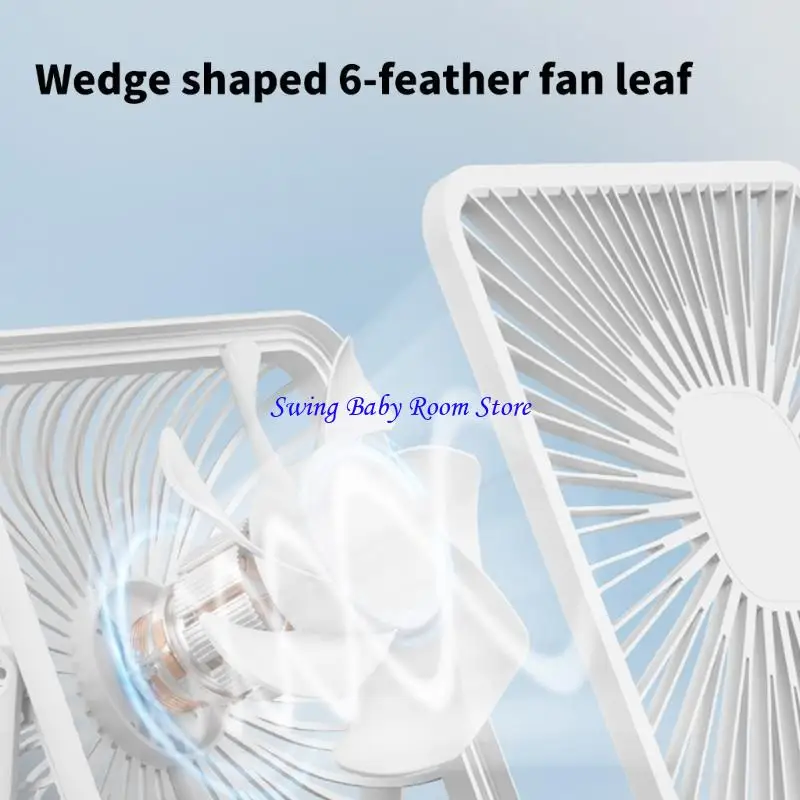 Portable USB Charging Small Desk Fan with 3 Speed Setting Portable Bedside Fan Convenient Small Fan for Quiet Cooling