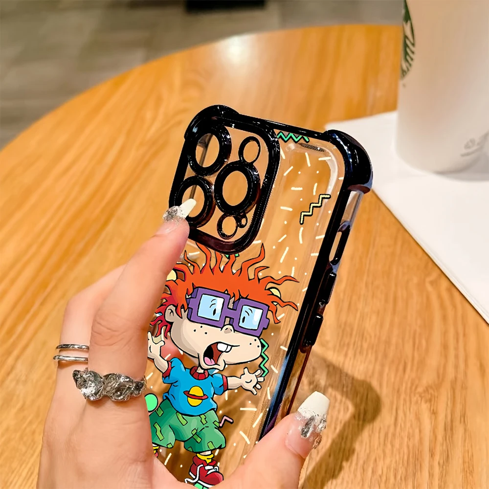 الكرتون R-Rugrats تصفيح جراب هاتف آيفون 17 16 برو ماكس 11 12 13 14 15 16 زائد 17 الهواء المضادة للسقوط سيليكون لينة غطاء