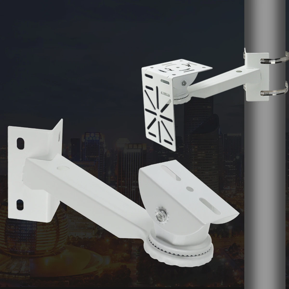 

External Wall Corner Mount Aluminum Alloy Steady Bracket Security Camera Hold Support With L Shape Adapter Steel Plate