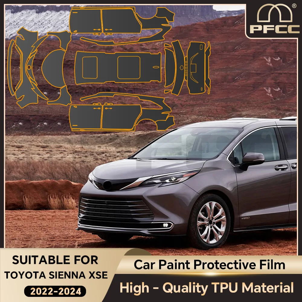 

Защитная пленка для автомобильной краски из ТПУ 8,5 мил для Toyota Sienna 2022 2023 2024 2025, комплект наклеек PPF, устойчивые к царапинам невидимые аксессуары