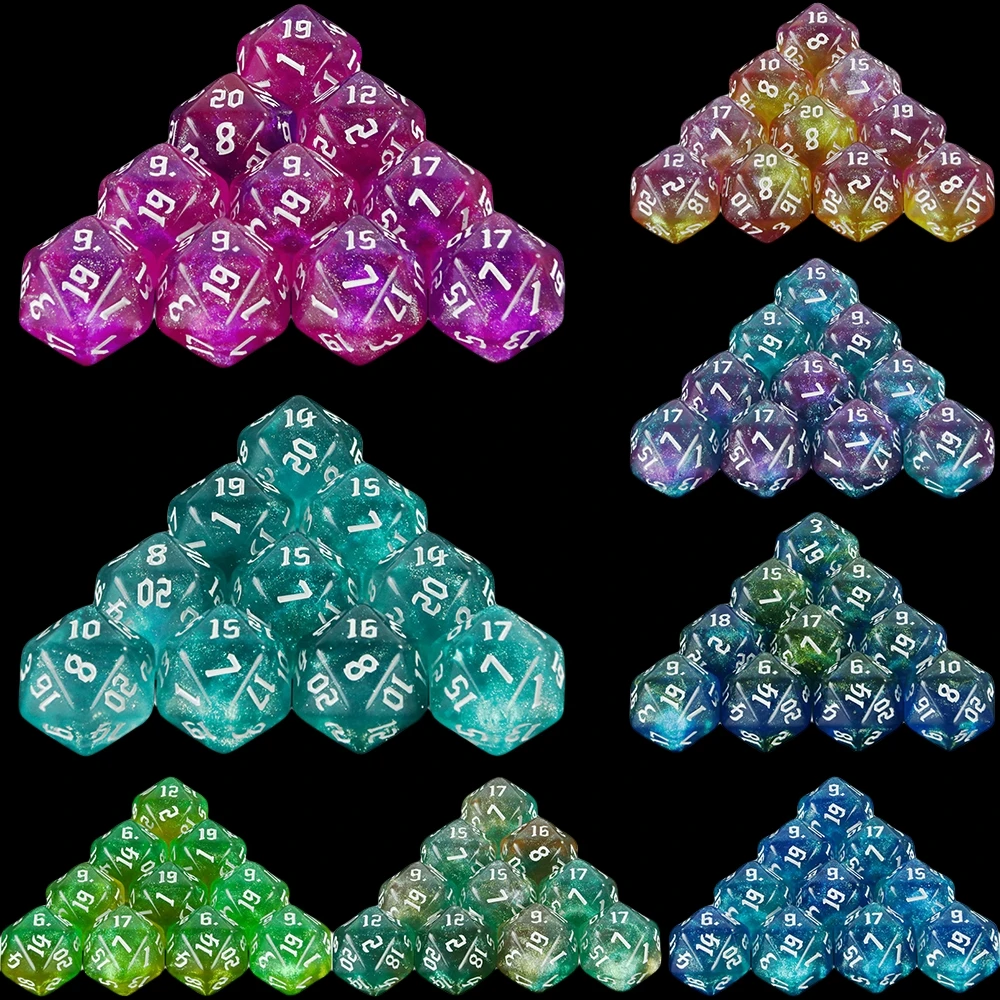 

Набор кубиков D20, 10 шт., многогранные кубики DND для настольной игры DND TRPG, развлекательные кубики