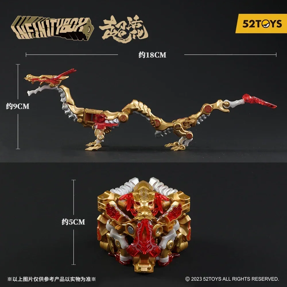 In Stock 52TOYS INFINITYBOX IB-04 Golden Dragon Deformation Robot, Converting in Mecha and Cube, Action Figure, Collectible Gift