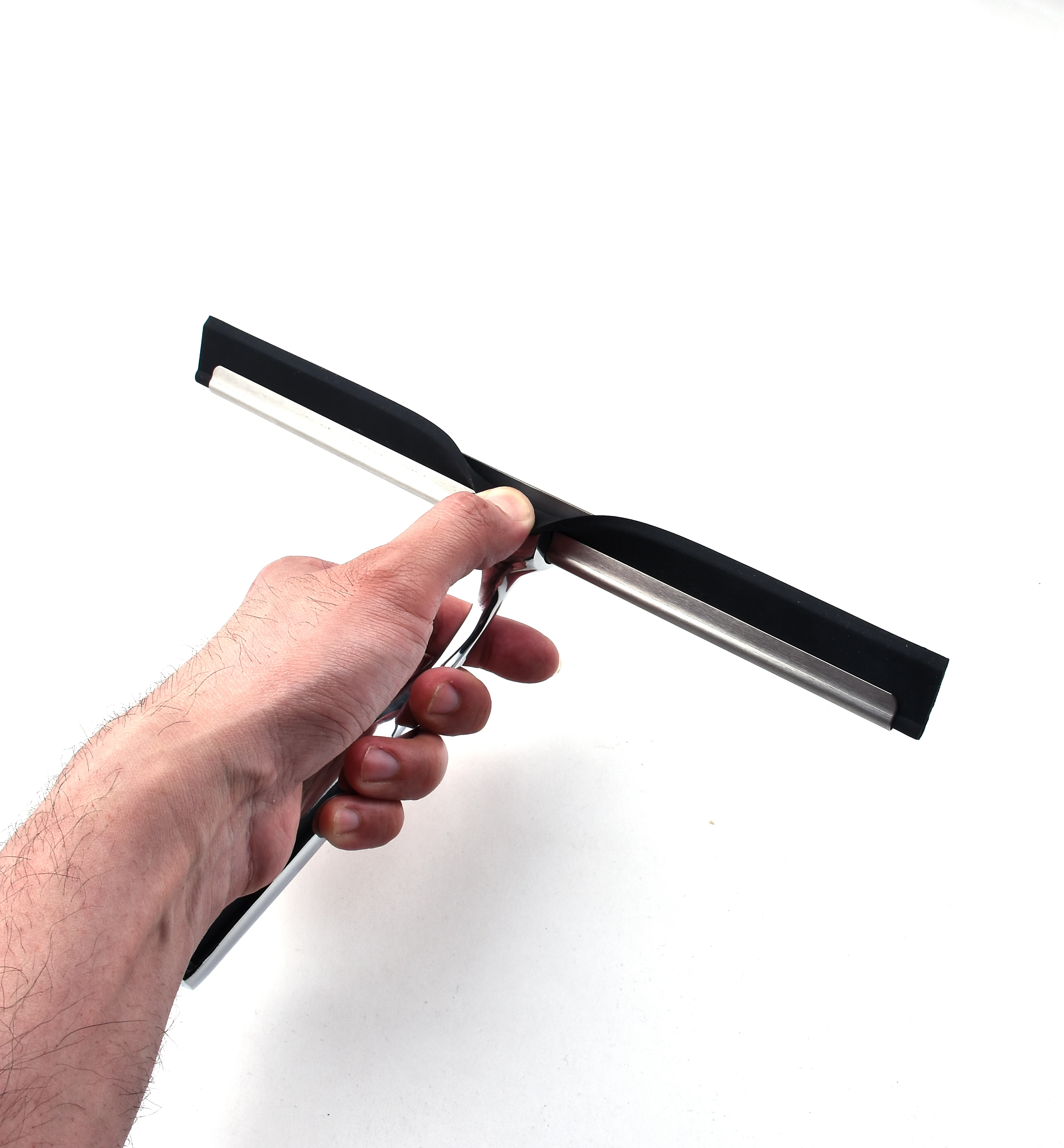 Window Squeegee Stainless Steel Handle Silicone Wiper Shower Squeegee Scrape Glass Door Car Bathroom Cleaner Hook Hanger