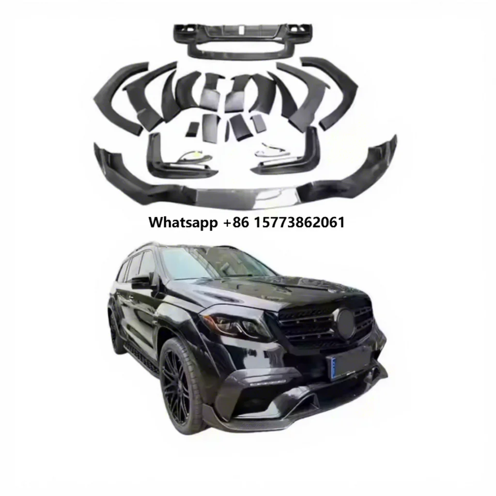 B Style Half Carbon Body Kit for  GLS W166 - Front Lip/Rear Diffuser/Wheel Eyebrow Upgrade