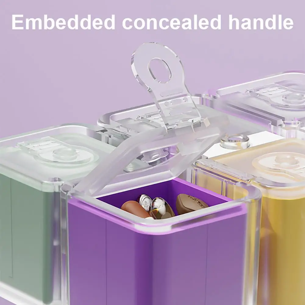 Pill Box Weekly Pill Organizer Box with Compartments Spill-proof Compact Case for Travel Effortless Open Eight-grid Layout