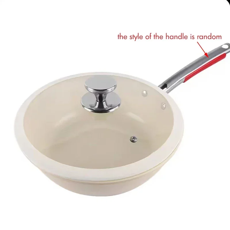 28CM Multi-functional Ceramic Non-stick Pan Universal Household Saucepan with Lid And Two-way Diversion Port