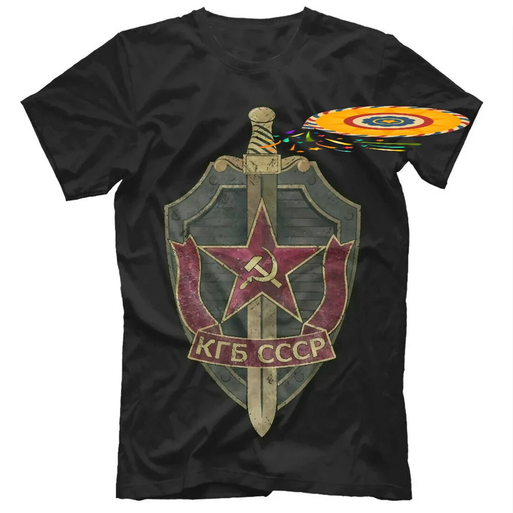 USSR KGB CCCP National Security Committee Badge Printed  T Shirt New 100% Cotton Short Sleeve O-Neck T-shirt Casual Mens Top