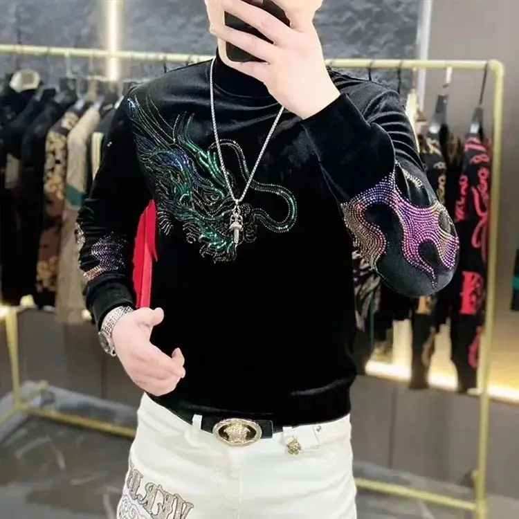 2025 New Winter Style Sequin Embroidered Iron Diamond Internet Celebrity Fashion Versatile European Sweatshirt