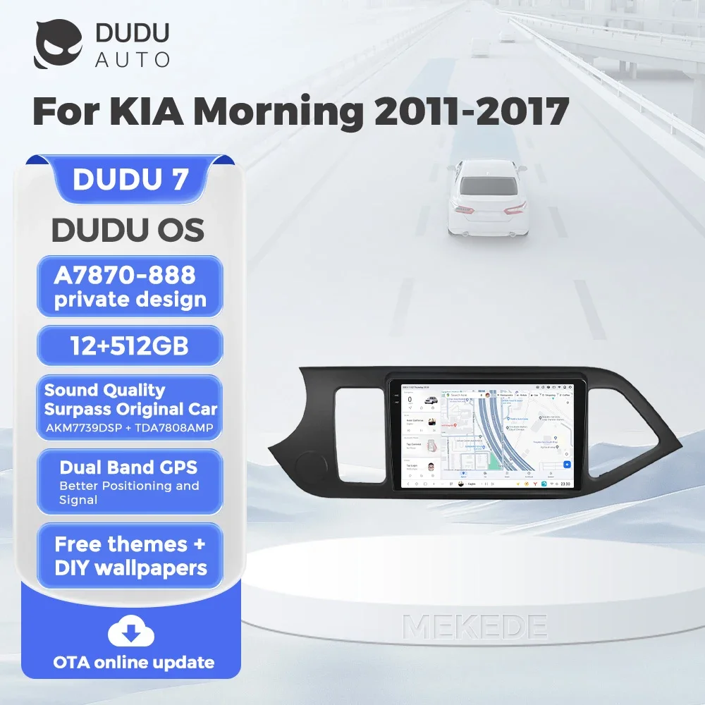 DUDU7 A7870 YL888 12+512G Android Auto System Car Radio Player For Kia Morning 2 Picanto 2011-2017