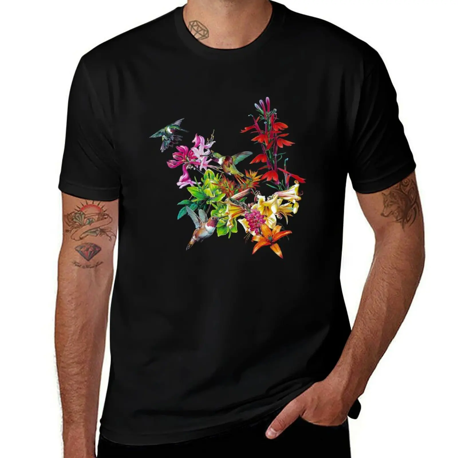 Hummingbird Feeding T-Shirt t shirts cotton 100% T-Shirt