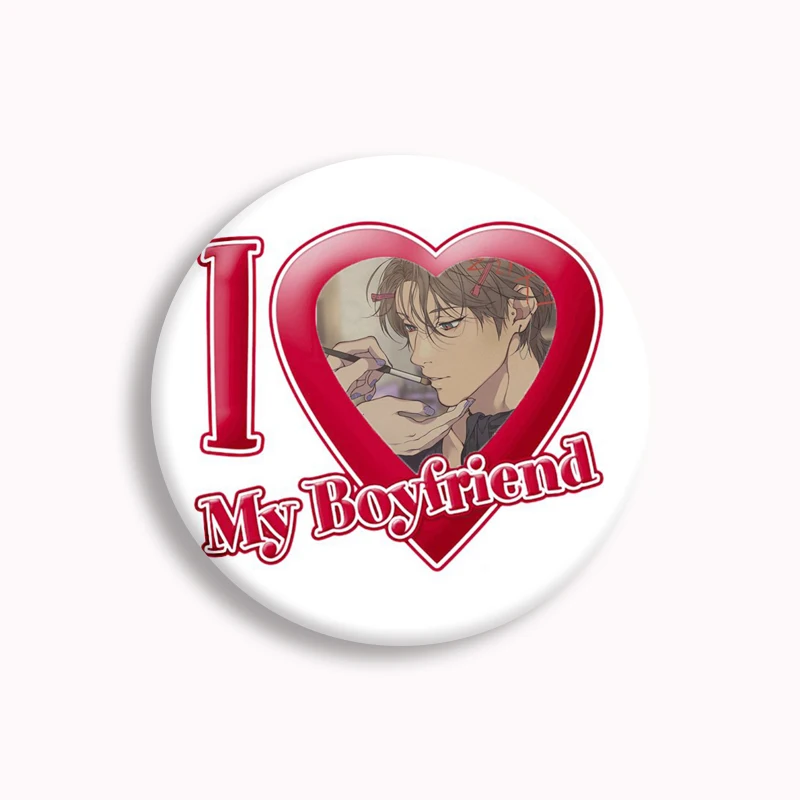 I Love My Boyfriend Skylar Cirrus Button Pin Lost in The Cloud Anime Brooch BL Cartoon Badge Student Backpack Decor Gift 58mm