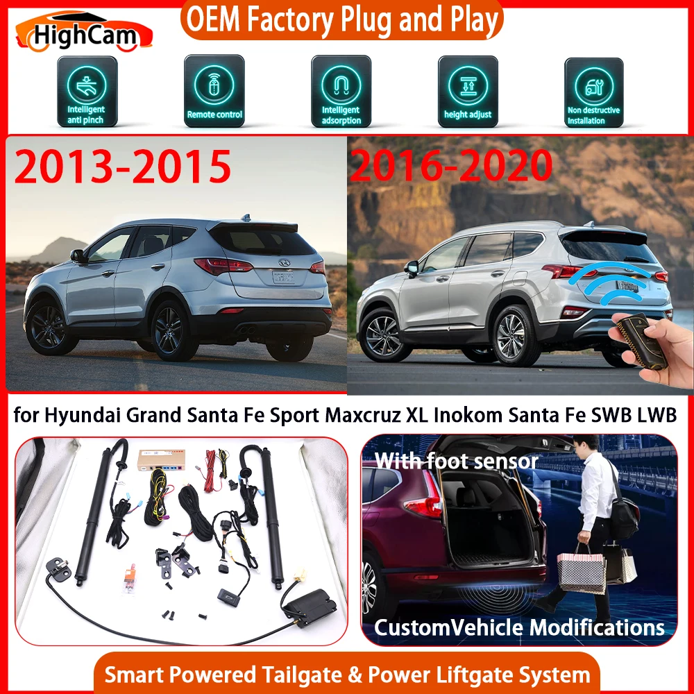 for Hyundai Grand Santa Fe Sport Maxcruz XL Inokom Santa Fe SWB Smart Powered Tailgate Power Liftgate Tailgate Power Lift Gate