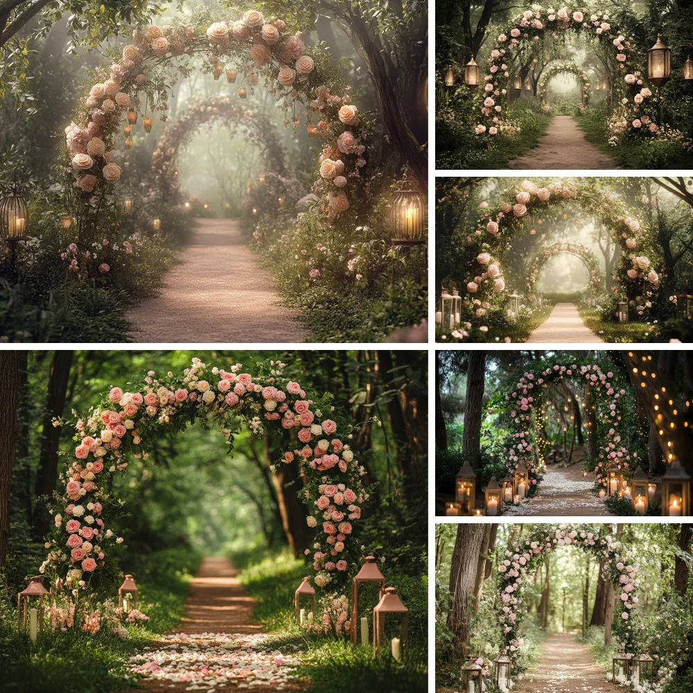 

Photography Background Spring Easter Arch Pink Floral Garden Kids Birthday Party Portrait Decor Backdrop Photo Studio
