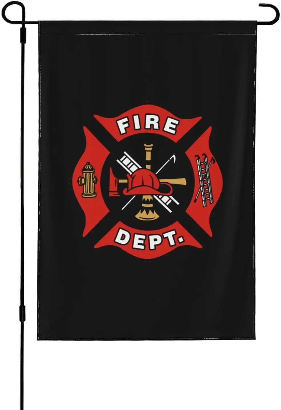 Firefighter Fire DEPT. Logo Rescue Pattern Garden Flag Durable Double Sided Outdoor Flag for Outdoor Garden, Courtyard, Balc yyi