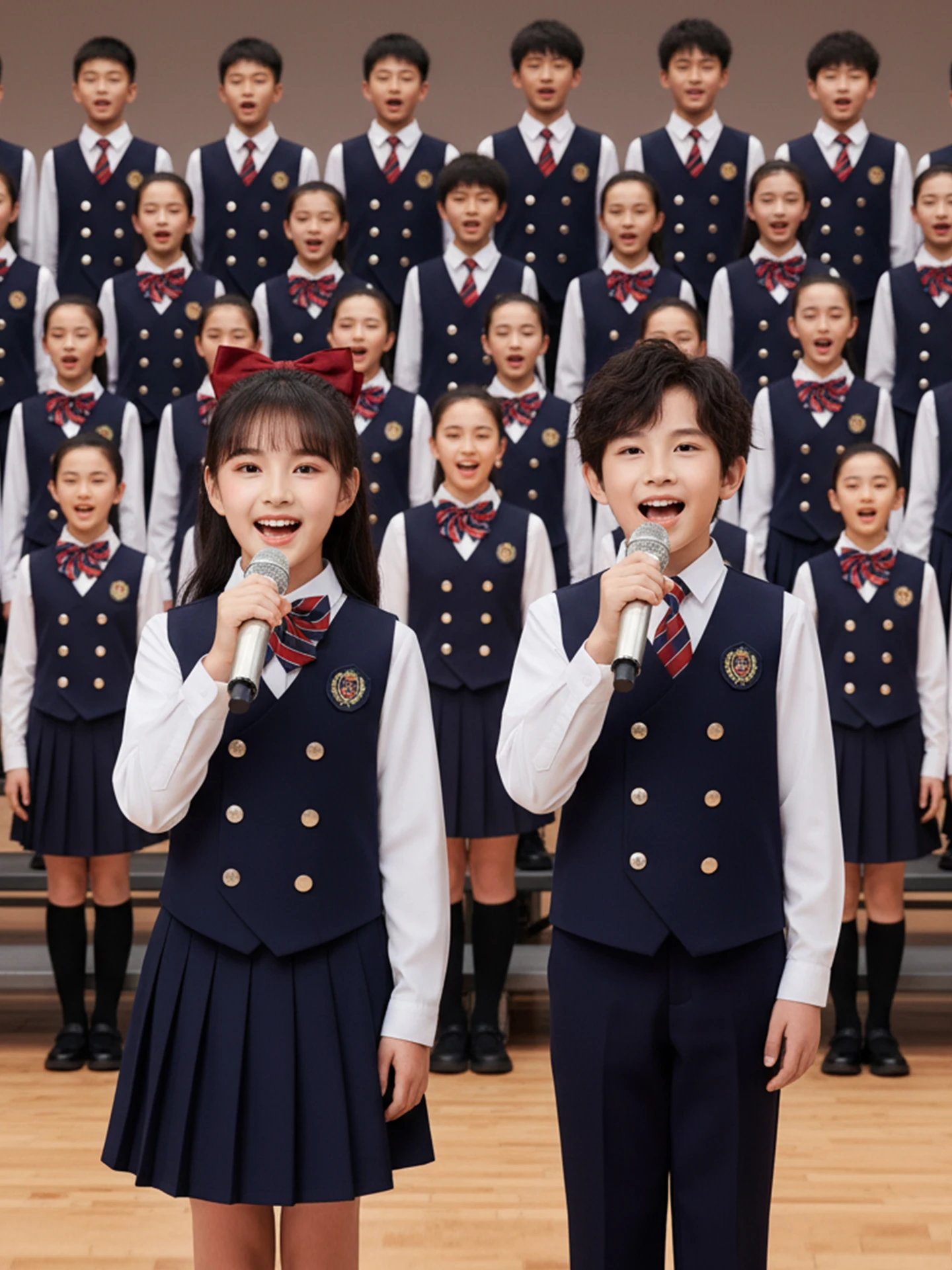 

Новый детский костюм для хоровых выступлений, наряд для учащихся начальной и средней школы, костюм для конкурсов ораторского искусства и выступлений.