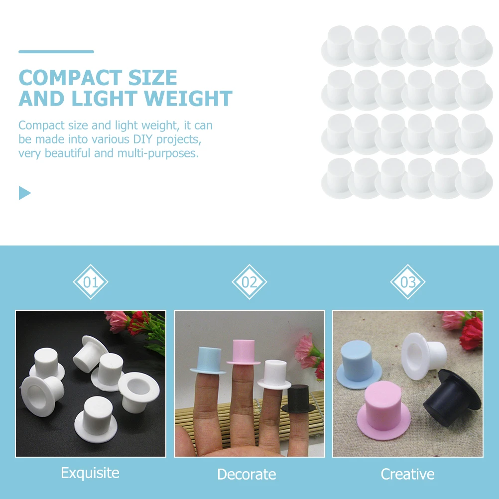 

120pcs Top Hats Decorations Safe Material Accessories Compact DIY Crafts Kids School Projects Party Supplies