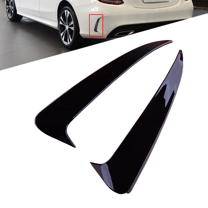 Fit For Mercedes-Benz C-Class W205 C43 C63 2014-2019 Rear Bumper Spoiler Side Canard Air Vent Cover Inserts Accessories