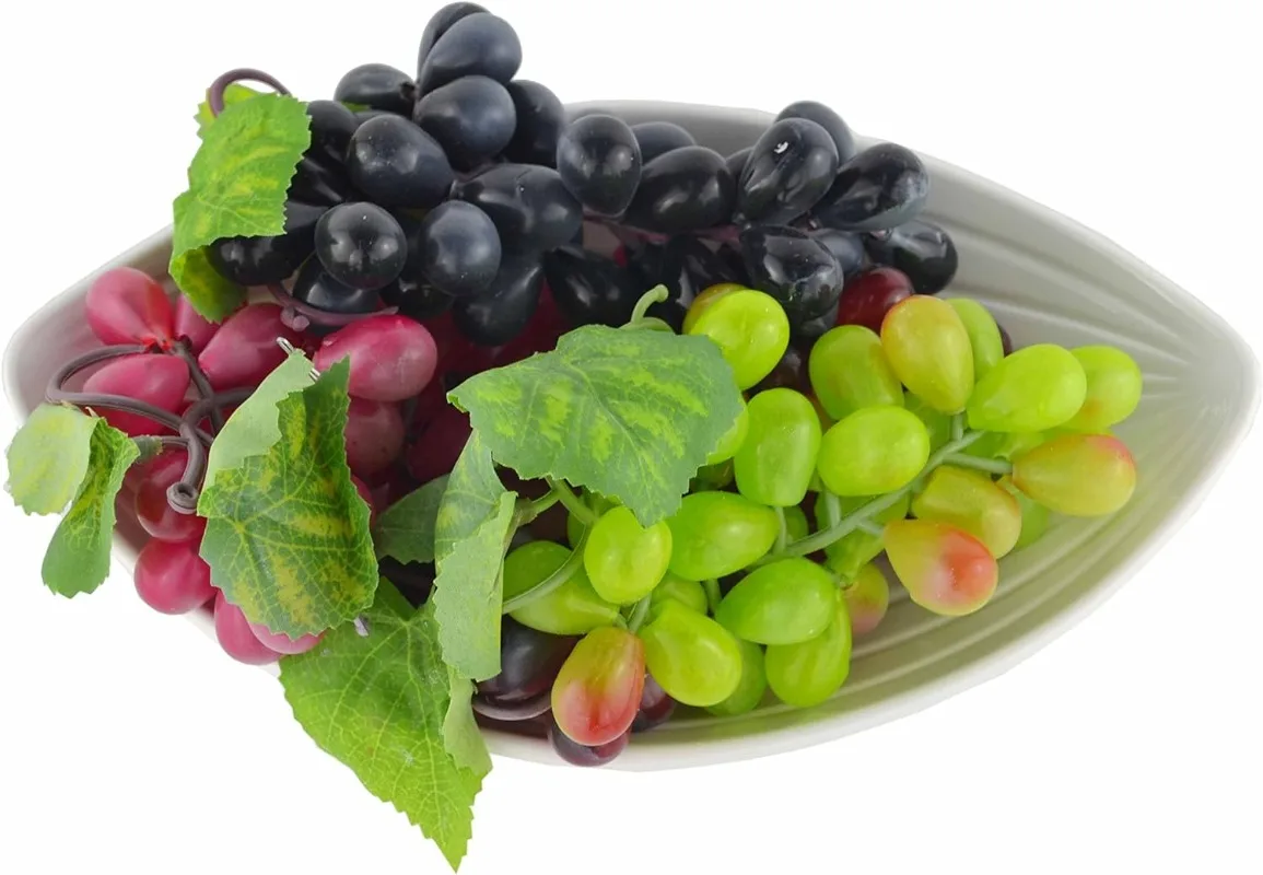 4 Bunches of Artificial Black,Red, Green and Purple Grapes Home House Kitchen Party Wedding Decoration Photography - 4 Colors