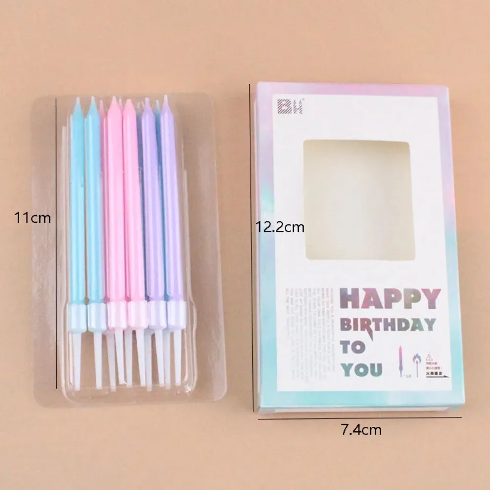 10 ชิ้นยาวเทียนสี Sticks ตกแต่งเทียนวันเกิดเกสต์งานแต่งงานและผู้ถือ Votive Holiday Essentials เทียน