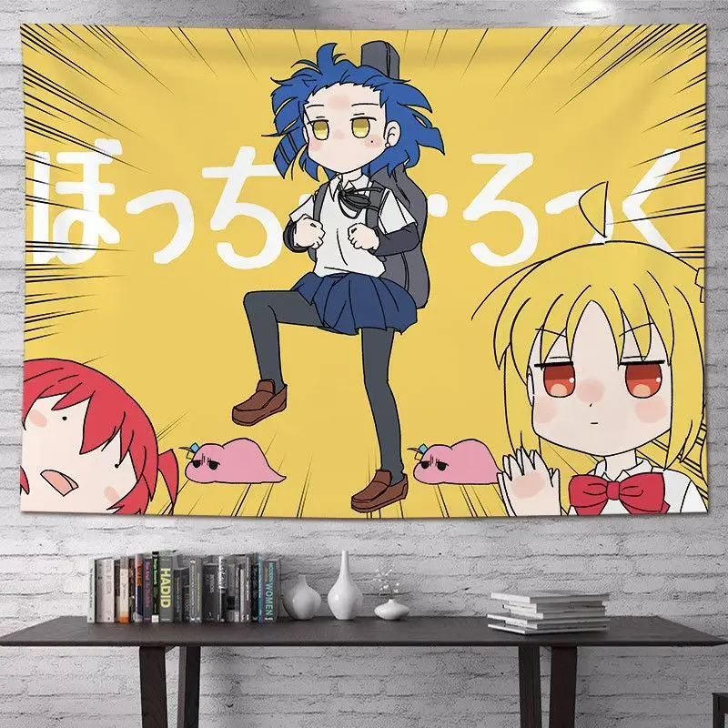 VIKAMA Bocchi The Rock Anime Wall Tapestry Four Girls Guitar Band Manga Home Decor Charming Soft Durable Cozy Aesthetic Gift