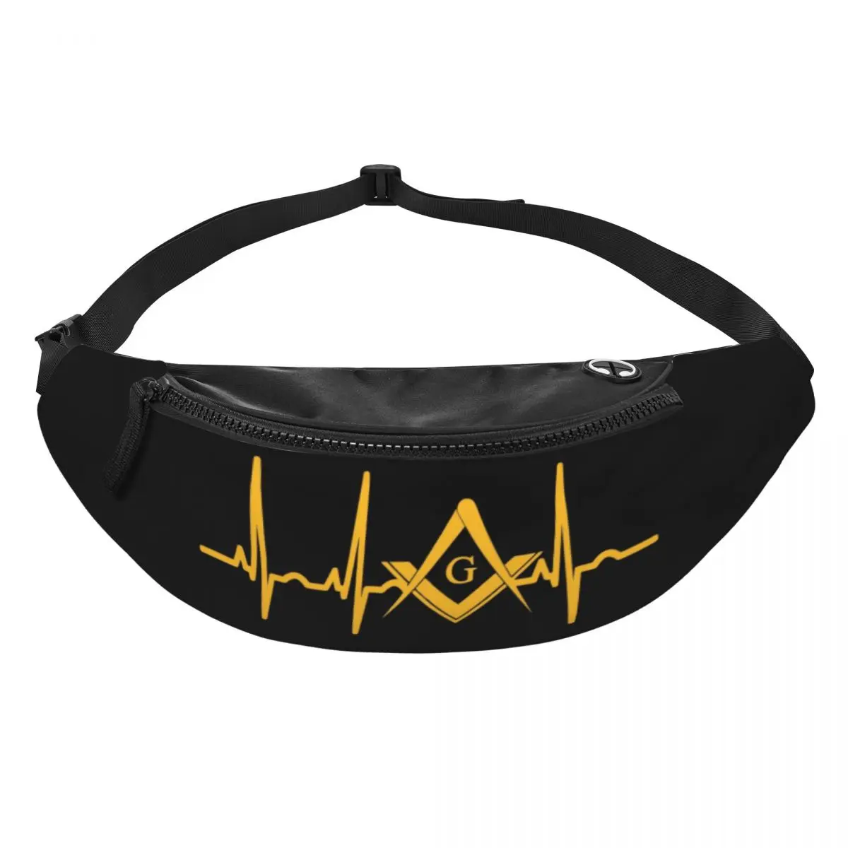 Heartbeat Fanny Pack Mannen Vrouwen Custom Vrijmetselaar Crossbody Heuptas Voor Reizen Wandelen Telefoon Geld Zakje